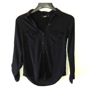 Black ANA Button-Down Blouse